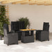 Set mobilier de grădină cu perne, 4 piese, negru, poliratan - WALTI WALTI