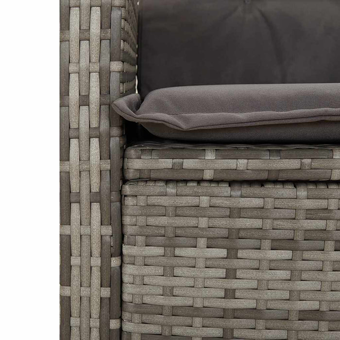 Set mobilier de grădină cu perne, 2 piese, gri, poliratan - WALTI WALTI