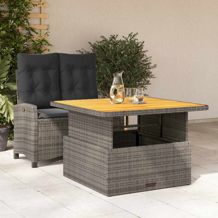 Set mobilier de grădină cu perne, 2 piese, gri, poliratan - WALTI WALTI