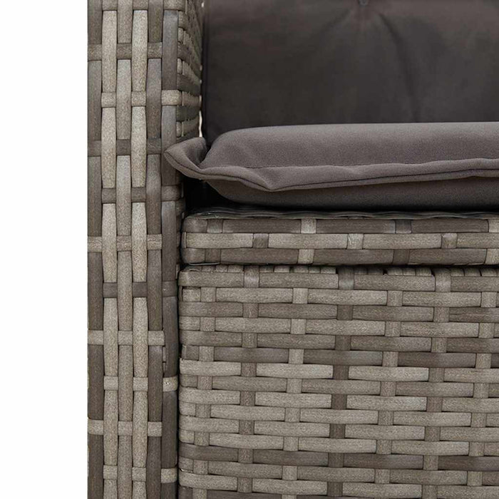 Set mobilier de grădină cu perne, 2 piese, gri, poliratan - WALTI WALTI