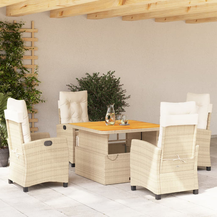 Set mobilier de grădină cu perne, 5 piese, bej, poliratan - WALTI WALTI