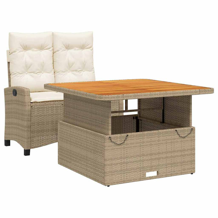 Set mobilier de grădină, 2 piese, cu perne, bej, poliratan - WALTI WALTI