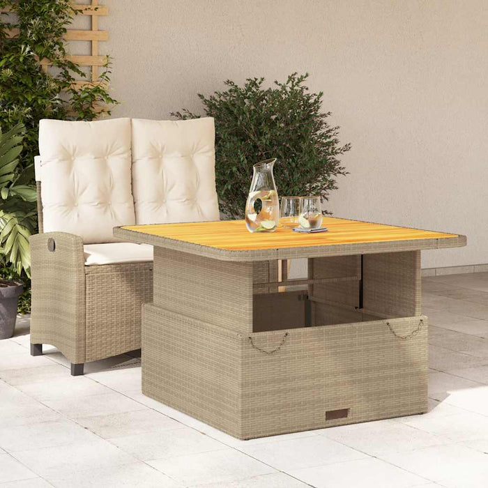Set mobilier de grădină, 2 piese, cu perne, bej, poliratan - WALTI WALTI