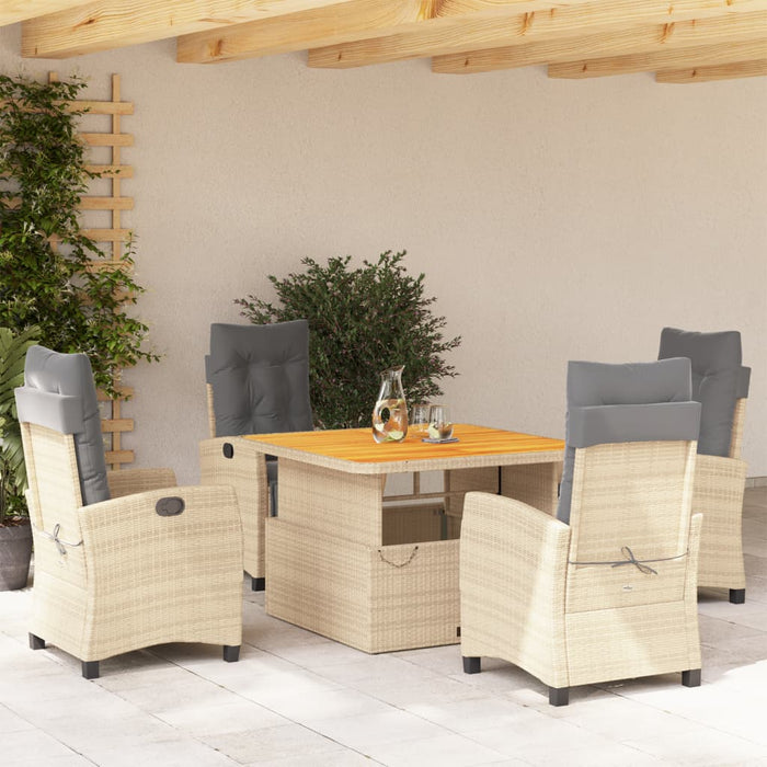 Set mobilier de grădină cu perne, 5 piese, bej, poliratan - WALTI WALTI