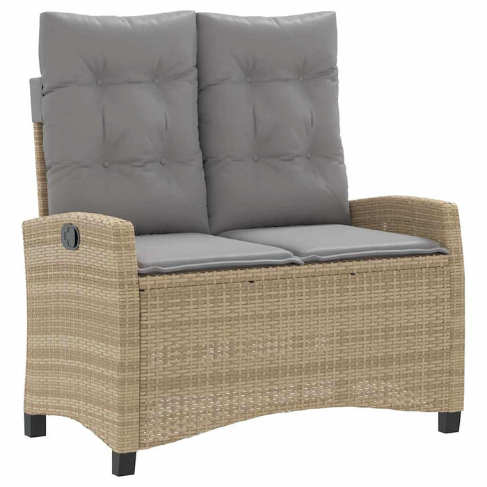 Set mobilier de grădină, 2 piese, cu perne, bej, poliratan - WALTI WALTI