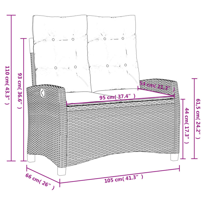 Set canapele de grădină, 4 piese, cu perne, bej, poliratan WALTI