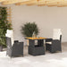 Set mobilier de grădină cu perne, 3 piese, negru, poliratan - WALTI WALTI