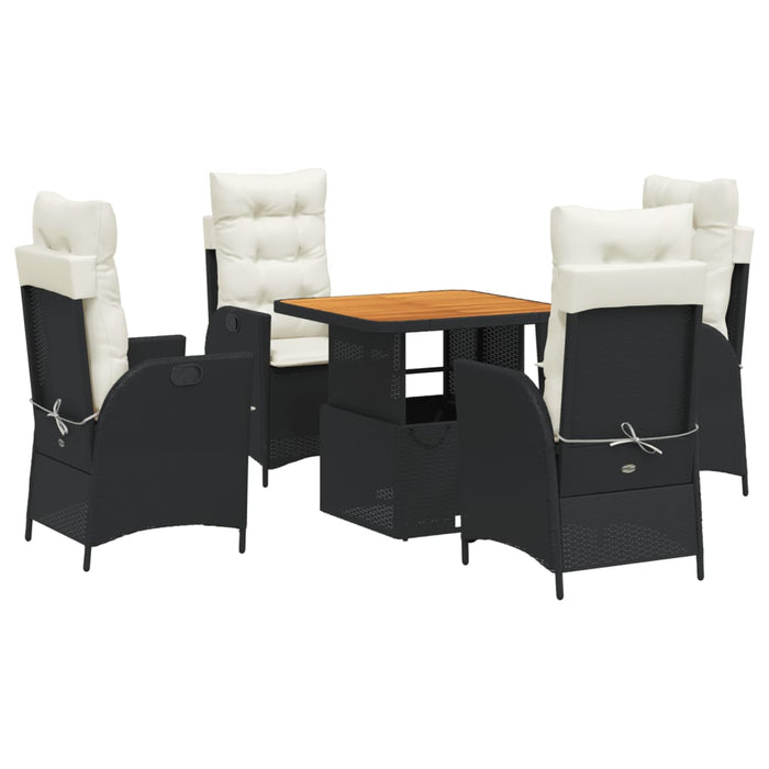 Set mobilier de grădină cu perne, 5 piese, negru, poliratan - WALTI WALTI