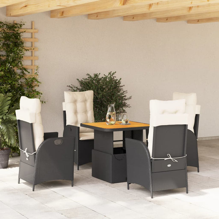 Set mobilier de grădină cu perne, 5 piese, negru, poliratan - WALTI WALTI