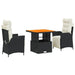 Set mobilier de grădină cu perne, 3 piese, negru, poliratan - WALTI WALTI
