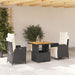 Set mobilier de grădină cu perne, 3 piese, negru, poliratan - WALTI WALTI