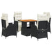Set mobilier de grădină cu perne, 5 piese, negru, poliratan - WALTI WALTI
