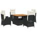 Set mobilier de grădină cu perne, 5 piese, negru, poliratan - WALTI WALTI