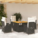 Set mobilier de grădină cu perne, 5 piese, negru, poliratan - WALTI WALTI