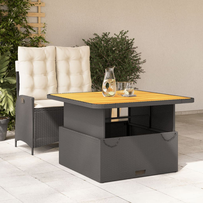 Set mobilier de grădină cu perne, 2 piese, negru, poliratan - WALTI WALTI