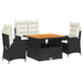 Set mobilier de grădină cu perne, 4 piese, negru, poliratan - WALTI WALTI