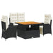 Set mobilier de grădină cu perne, 4 piese, negru, poliratan - WALTI WALTI
