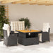 Set mobilier de grădină cu perne, 4 piese, negru, poliratan - WALTI WALTI