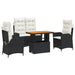 Set mobilier de grădină cu perne, 4 piese, negru, poliratan - WALTI WALTI