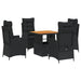 Set mobilier de grădină cu perne, 5 piese, negru, poliratan - WALTI WALTI