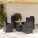Set mobilier de grădină cu perne, 5 piese, negru, poliratan - WALTI WALTI