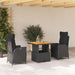 Set mobilier de grădină cu perne, 3 piese, negru, poliratan - WALTI WALTI