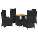 Set mobilier de grădină cu perne, 5 piese, negru, poliratan - WALTI WALTI