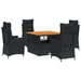 Set mobilier de grădină cu perne, 5 piese, negru, poliratan - WALTI WALTI
