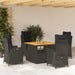 Set mobilier de grădină cu perne, 5 piese, negru, poliratan - WALTI WALTI