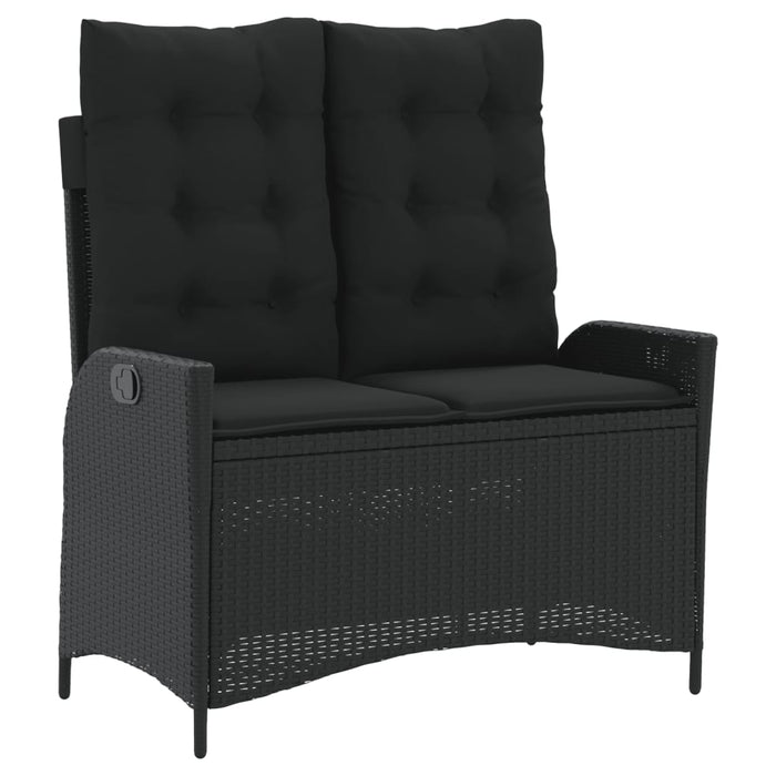 Set mobilier de grădină cu perne, 2 piese, negru, poliratan - WALTI WALTI