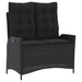 Set mobilier de grădină cu perne, 2 piese, negru, poliratan - WALTI WALTI