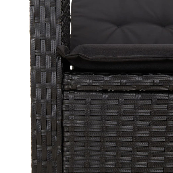 Set mobilier de grădină cu perne, 2 piese, negru, poliratan - WALTI WALTI