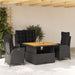 Set mobilier de grădină cu perne, 4 piese, negru, poliratan - WALTI WALTI