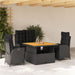 Set mobilier de grădină cu perne, 4 piese, negru, poliratan - WALTI WALTI