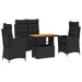 Set mobilier de grădină cu perne, 4 piese, negru, poliratan - WALTI WALTI