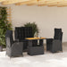 Set mobilier de grădină cu perne, 4 piese, negru, poliratan - WALTI WALTI