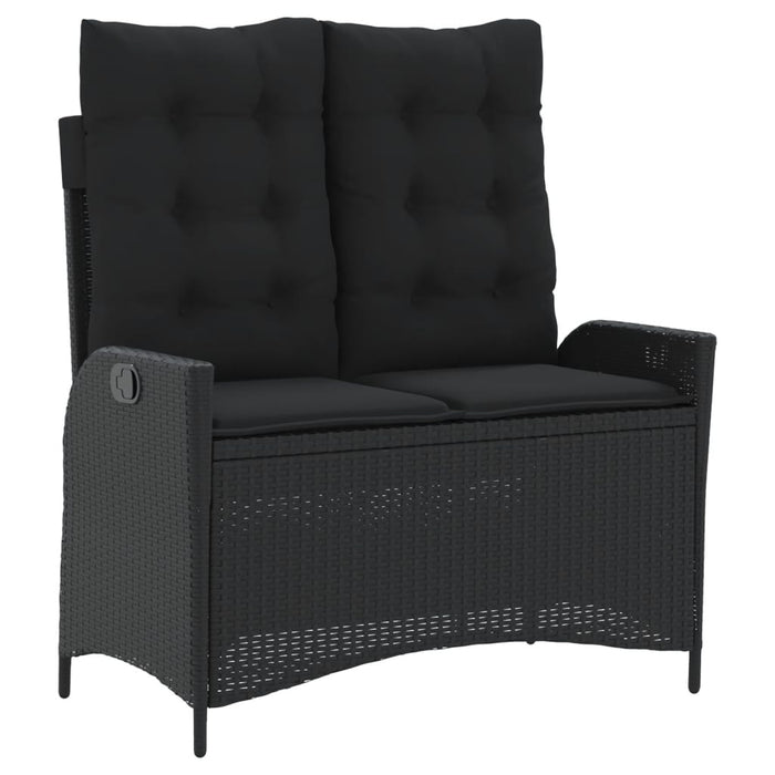Set mobilier de grădină cu perne, 4 piese, negru, poliratan - WALTI WALTI