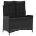 Set mobilier de grădină cu perne, 4 piese, negru, poliratan - WALTI WALTI
