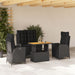 Set mobilier de grădină cu perne, 4 piese, negru, poliratan - WALTI WALTI