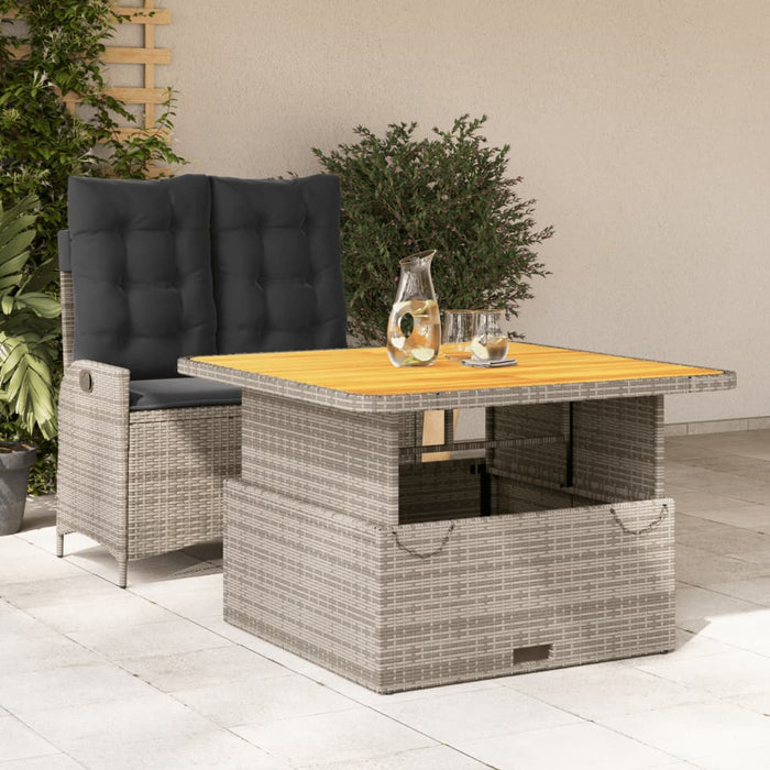 Set mobilier de grădină cu perne, 2 piese, gri, poliratan - WALTI WALTI