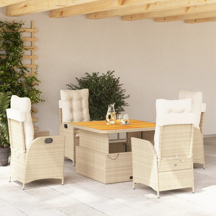 Set mobilier de grădină cu perne, 5 piese, bej, poliratan - WALTI WALTI