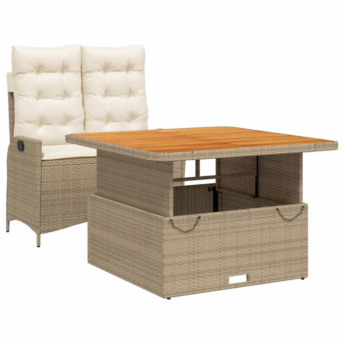 Set mobilier de grădină, 2 piese, cu perne, bej, poliratan - WALTI WALTI