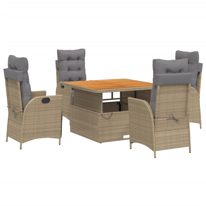 Set mobilier de grădină cu perne, 5 piese, bej, poliratan - WALTI WALTI