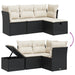 Set mobilier de grădină cu perne, 4 piese, negru, poliratan - WALTI WALTI