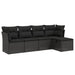 Set mobilier de grădină cu perne, 5 piese, negru, poliratan - WALTI WALTI