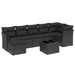 Set mobilier de grădină cu perne, 8 piese, negru, poliratan - WALTI WALTI