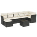Set mobilier de grădină cu perne, 8 piese, negru, poliratan - WALTI WALTI
