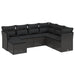 Set canapele de grădină cu perne, 7 piese, negru, poliratan - WALTI WALTI