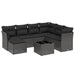 Set mobilier de grădină cu perne, 8 piese, negru, poliratan - WALTI WALTI