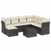 Set mobilier de grădină cu perne, 8 piese, negru, poliratan - WALTI WALTI